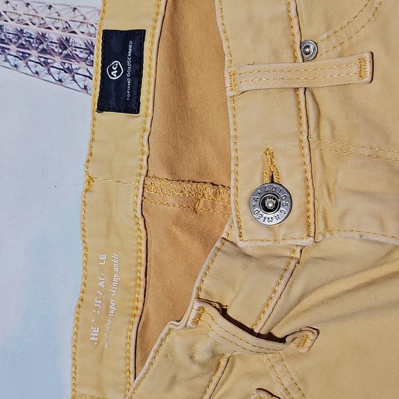 AG Adriano Goldschmied Yellow Super Skinny Ankle Jeans Size 26 - Picture 3 of 6